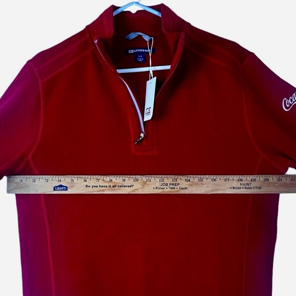 NWT Cutter & Buck Men's Size S/P Pull Over 1/4 Zipper 100% Cotton Coca Cola Logo - Picture 5 of 8